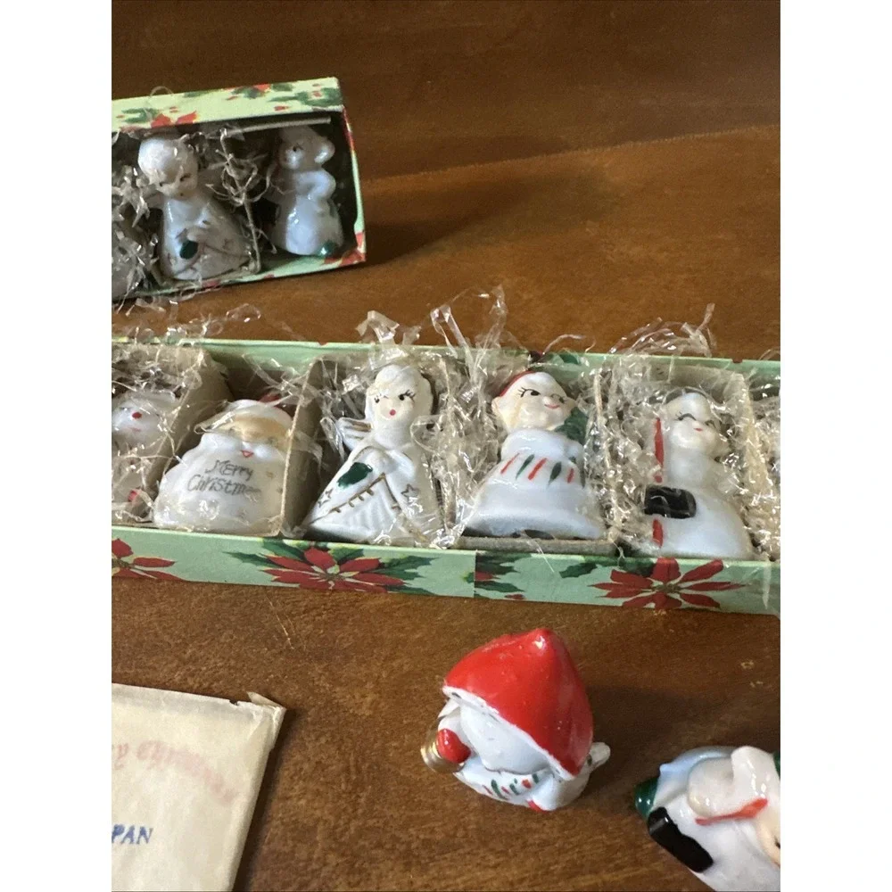 Vintage Set 21 Commodore Japan Ceramic Christmas Card Place Settings + 13cards